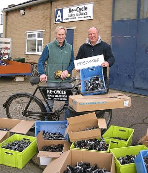 Keith Smith of Headwater delivering spare bike parts to the Re~cycle charity