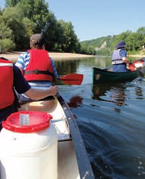 Our rep providing training and advice at the start of the canoeing holiday