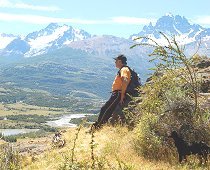Walking in the mountains of Chile