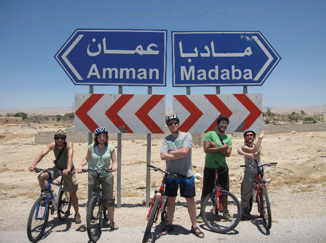 Group of Cyclists on Jordan Cycling Trip