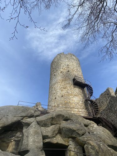 14th Century castle ruins - Frýdštejn castle in Czechia. Bohemian Paradise.