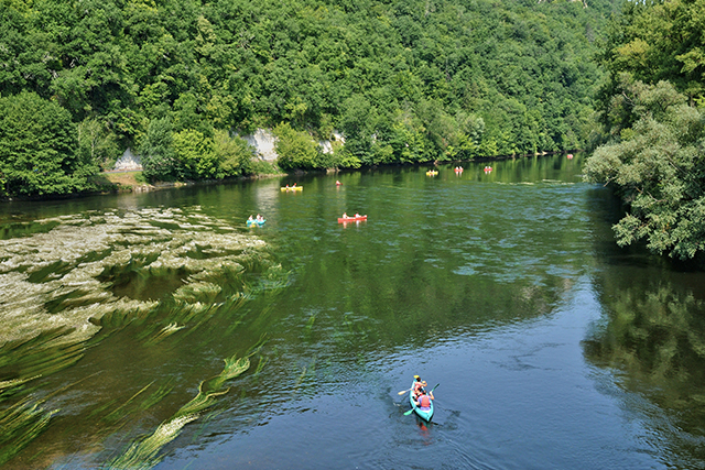 France, canoeing on Dordogne river in Castelnaud la Chapelle