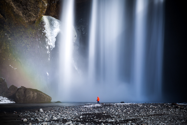 High Force, Co. Durham in heavy rain and spray