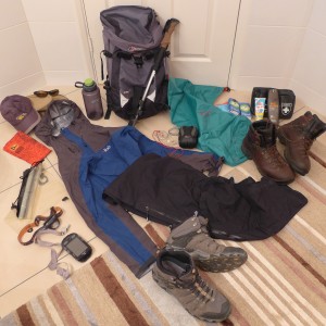 Stumpy's stuff laid out pre-trip