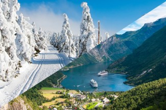 Two faces of Norway. Left image: © Daniel Prudek| Shutterstock, right image: © Marco Saracco | AdobeStock.