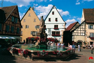 The pretty village of Eguisheim, France.