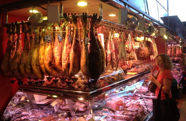 There's a vast choice of hams at every market!