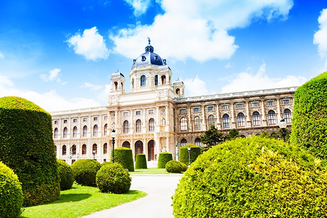 Facade of Natural history museum in Vienna, Austria