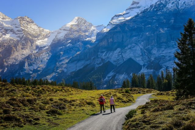 Hiking near Kanderstag, Swiss Alps