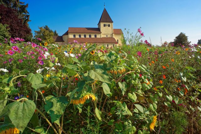 Romanesque church, one of the oldest in Germany, on the island of Reichenau